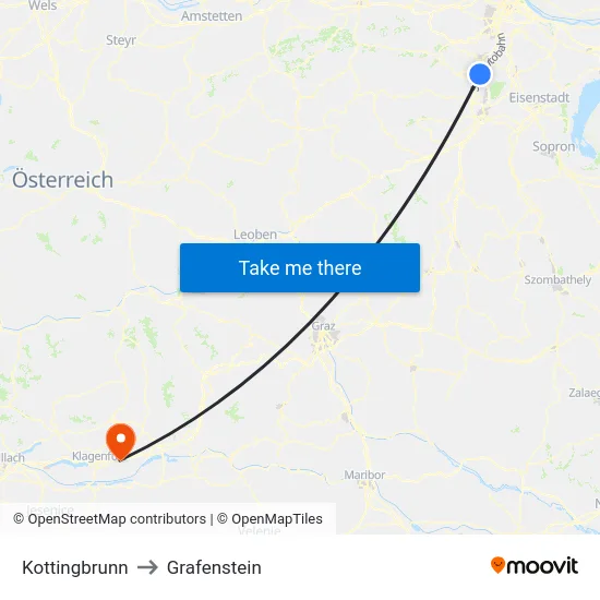 Kottingbrunn to Grafenstein map