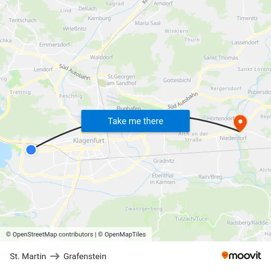 St. Martin to Grafenstein map
