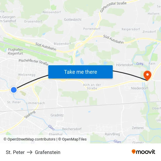 St. Peter to Grafenstein map