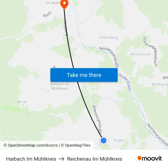 Haibach Im Mühlkreis to Reichenau Im Mühlkreis map