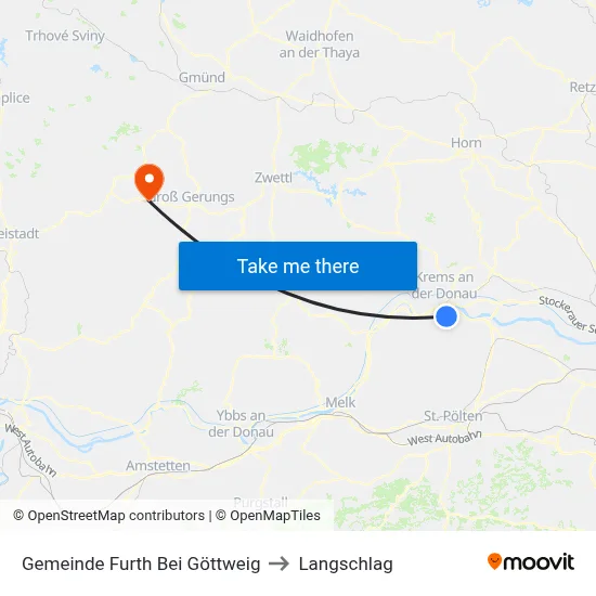 Gemeinde Furth Bei Göttweig to Langschlag map