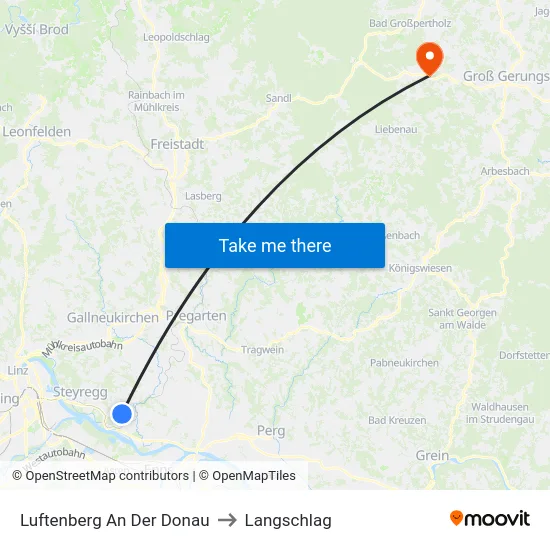 Luftenberg An Der Donau to Langschlag map