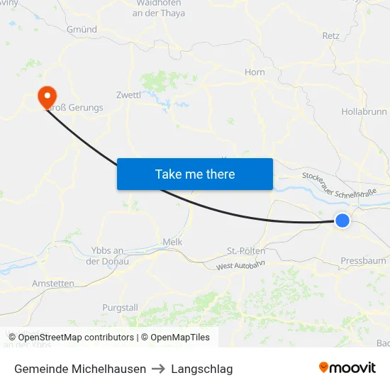 Gemeinde Michelhausen to Langschlag map