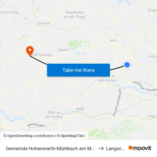 Gemeinde Hohenwarth-Mühlbach am Manhartsberg to Langschlag map