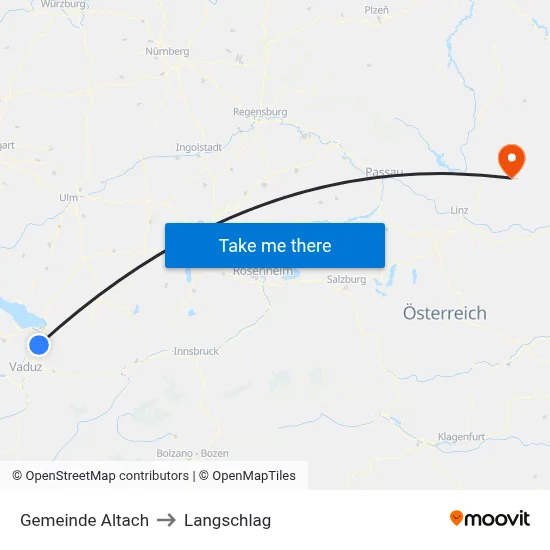Gemeinde Altach to Langschlag map