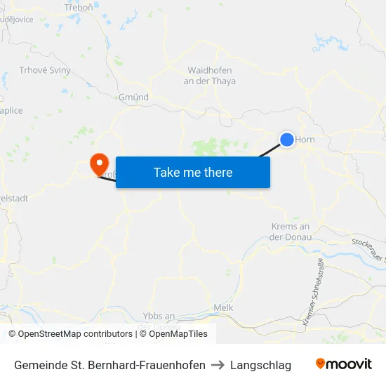 Gemeinde St. Bernhard-Frauenhofen to Langschlag map