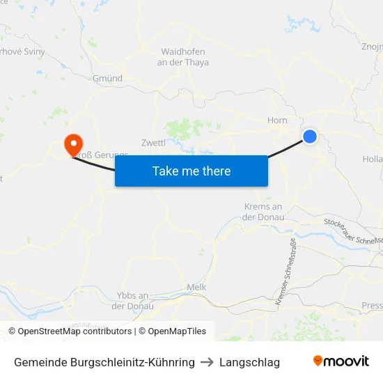 Gemeinde Burgschleinitz-Kühnring to Langschlag map