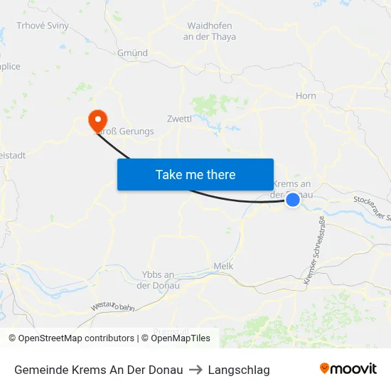 Gemeinde Krems An Der Donau to Langschlag map