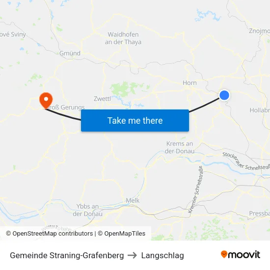 Gemeinde Straning-Grafenberg to Langschlag map