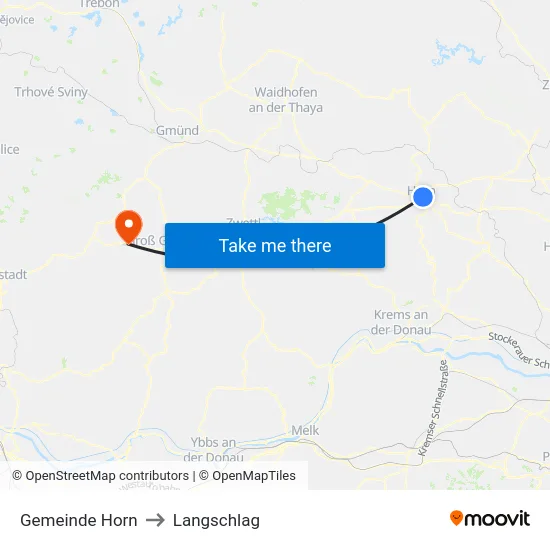 Gemeinde Horn to Langschlag map