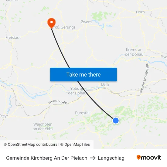 Gemeinde Kirchberg An Der Pielach to Langschlag map