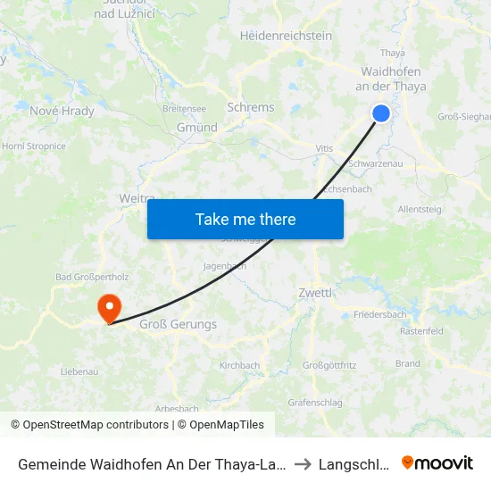 Gemeinde Waidhofen An Der Thaya-Land to Langschlag map