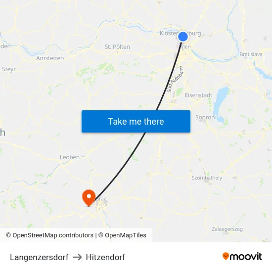Langenzersdorf to Hitzendorf map