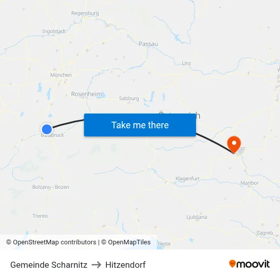 Gemeinde Scharnitz to Hitzendorf map