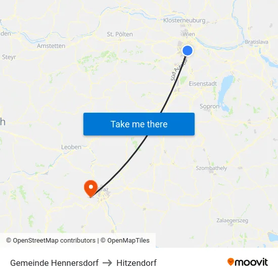 Gemeinde Hennersdorf to Hitzendorf map