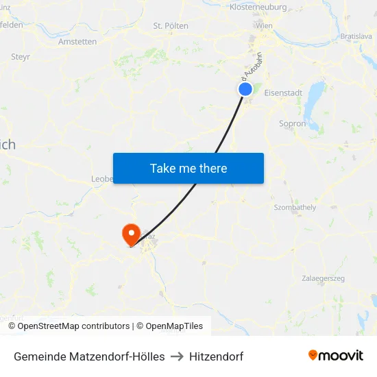 Gemeinde Matzendorf-Hölles to Hitzendorf map