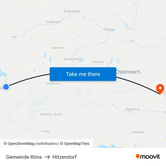 Gemeinde Röns to Hitzendorf map