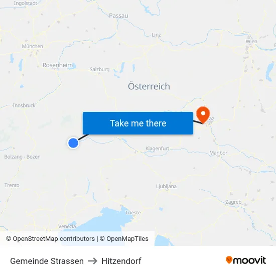 Gemeinde Strassen to Hitzendorf map