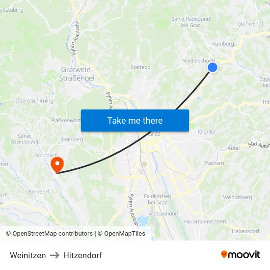 Weinitzen to Hitzendorf map