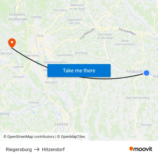 Riegersburg to Hitzendorf map