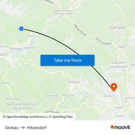 Seckau to Hitzendorf map