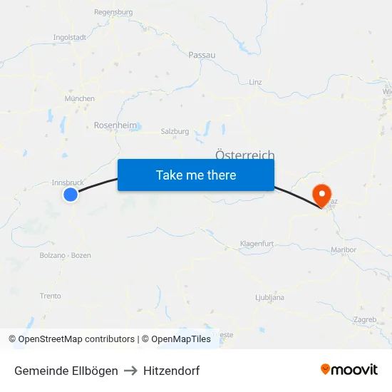 Gemeinde Ellbögen to Hitzendorf map