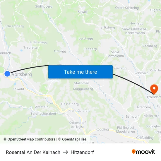 Rosental An Der Kainach to Hitzendorf map