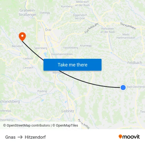 Gnas to Hitzendorf map