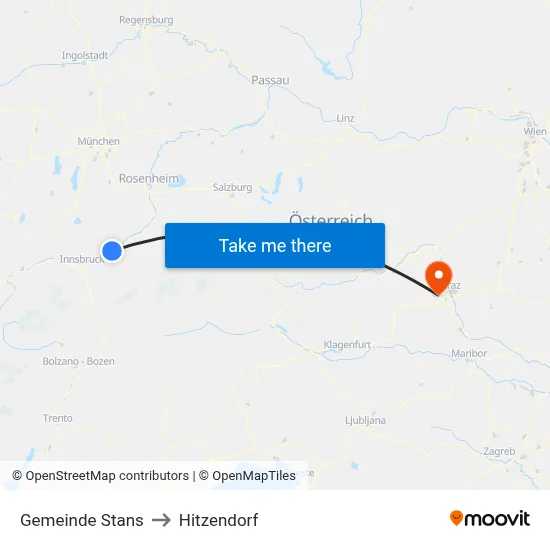 Gemeinde Stans to Hitzendorf map