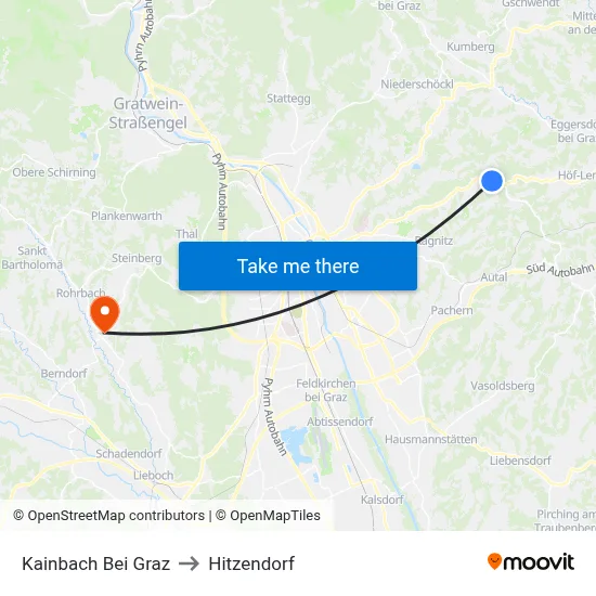 Kainbach Bei Graz to Hitzendorf map