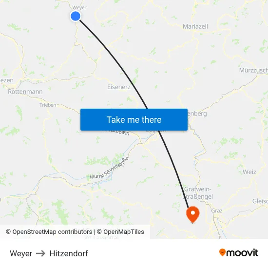 Weyer to Hitzendorf map