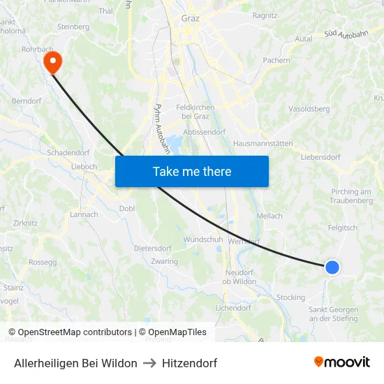 Allerheiligen Bei Wildon to Hitzendorf map