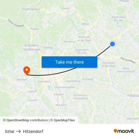 Ilztal to Hitzendorf map