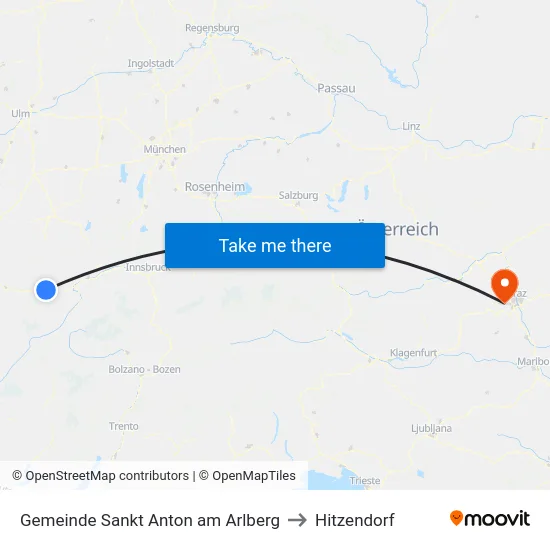 Gemeinde Sankt Anton am Arlberg to Hitzendorf map