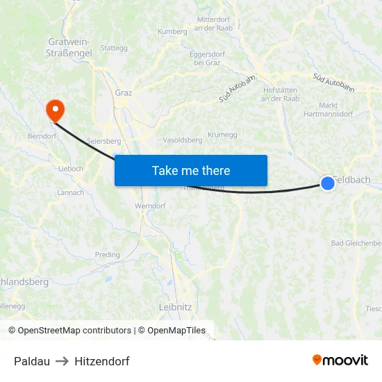 Paldau to Hitzendorf map