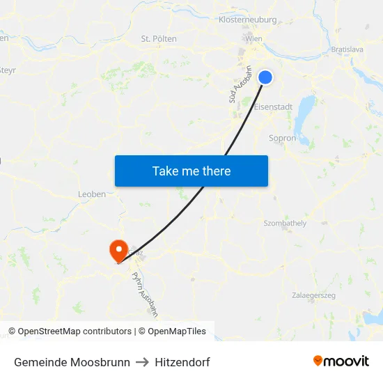 Gemeinde Moosbrunn to Hitzendorf map