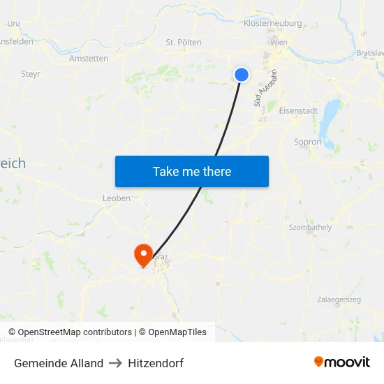 Gemeinde Alland to Hitzendorf map