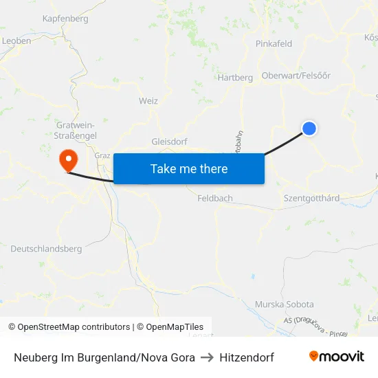 Neuberg Im Burgenland/Nova Gora to Hitzendorf map