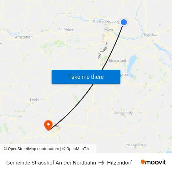 Gemeinde Strasshof An Der Nordbahn to Hitzendorf map