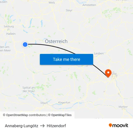 Annaberg-Lungötz to Hitzendorf map