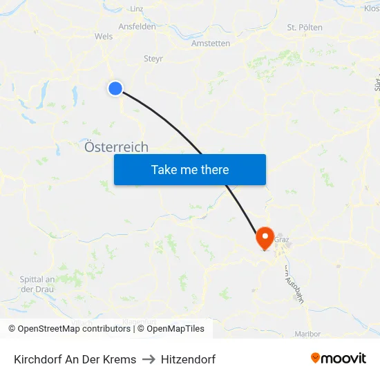 Kirchdorf An Der Krems to Hitzendorf map