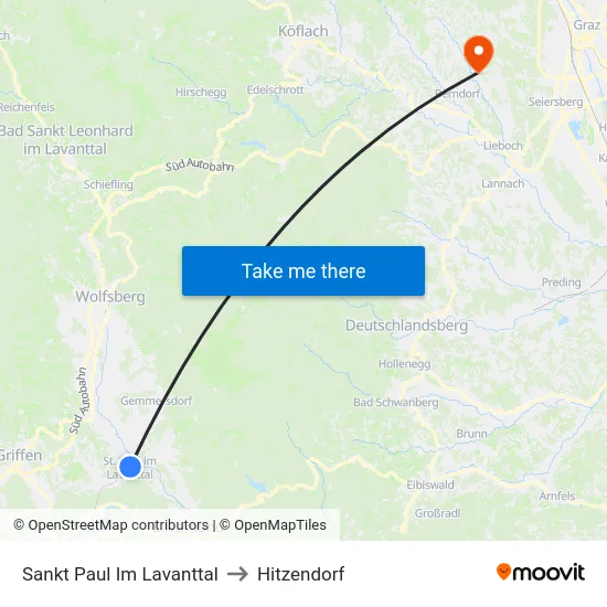 Sankt Paul Im Lavanttal to Hitzendorf map