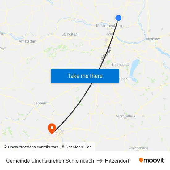 Gemeinde Ulrichskirchen-Schleinbach to Hitzendorf map