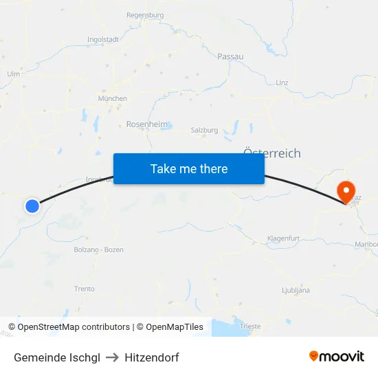 Gemeinde Ischgl to Hitzendorf map