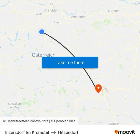 Inzersdorf Im Kremstal to Hitzendorf map