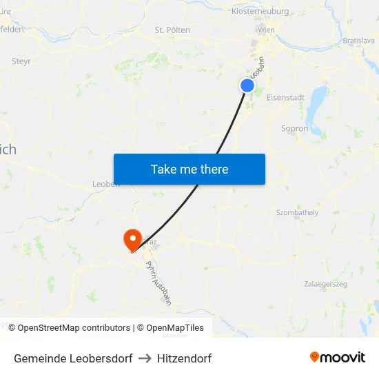 Gemeinde Leobersdorf to Hitzendorf map