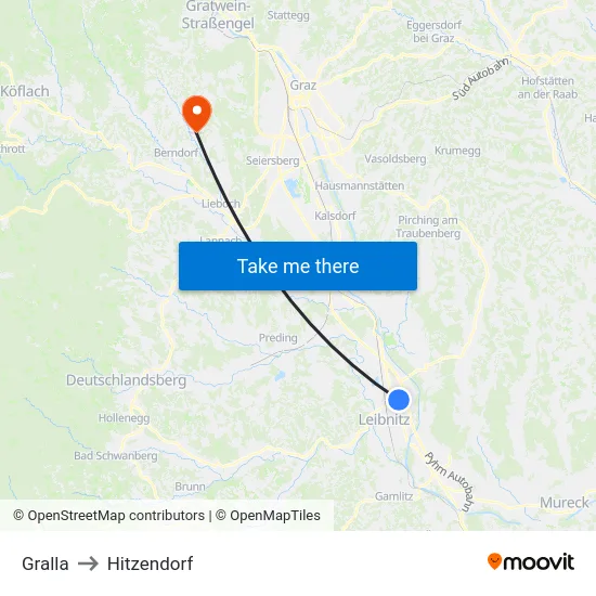 Gralla to Hitzendorf map