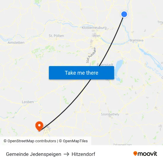 Gemeinde Jedenspeigen to Hitzendorf map
