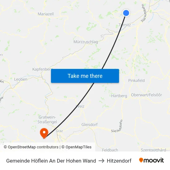 Gemeinde Höflein An Der Hohen Wand to Hitzendorf map