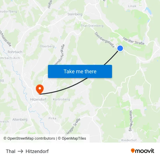 Thal to Hitzendorf map